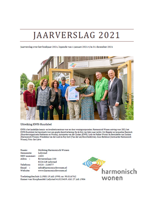 Jaarverslag 2021 Harmonisch Wonen voorblad